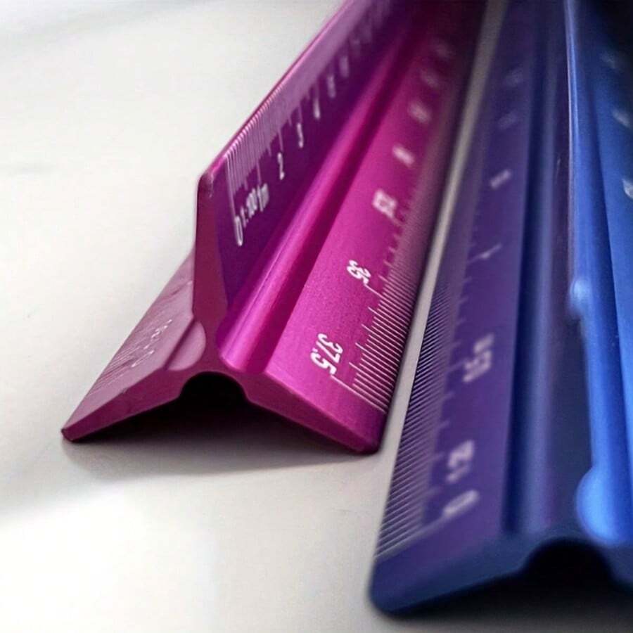 Lightweight Aluminum Triangle Ruler - 1pc, 30cm, Colorful Design - Drawing, Painting And Measuring Tool