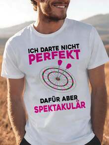 Don't Be Perfect, Darts Darterin Women's Darts Shirt, Unisex For Men And Women, Fun Shirt For All Seasons, 180g - White - View 2