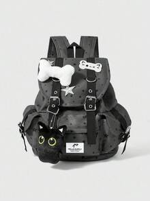 Mochila Casual Versátil, Impermeable y Portátil para Viajes al Aire Libre - Negro - Ver 2