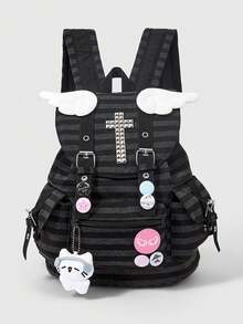Women Fashion Backpacks - Striped Cross - View 2