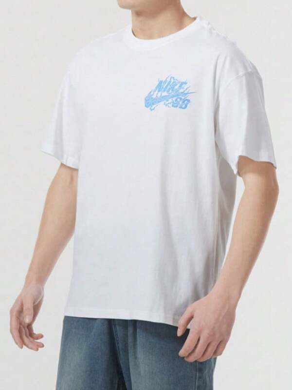 Nike ナイキSB 辰年（CNY）コレクション 木版画プリント クルーネック スケートボード アメリカンレトロ 半袖Tシャツ メンズ ホワイト