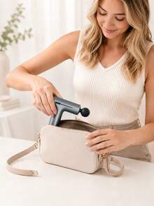 SKG F1 Pro Mini Portable Massage Gun Deep Tissue Percussion Massager, 6 Speeds 4 Heads 3200 RPM, Cordless Rechargeable Muscle Recovery For Neck Back Shoulder Legs, Home Gym Travel Gifts For Mom Dad - View 10