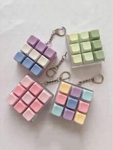 9-Key Magic Cube Pressure Relief Button Toy, Creative Keyboard Pendant Bag Decoration, Car Keychain, Bag Charm, Keychain Accessory, Keyboard Design, Adult Fidget Keychain, Pressure Sensing Keychain, Soothing Keychain, Focus & Relaxation Zipper Keychain - Multicolor - View 2
