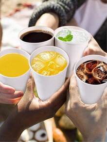100/50個 9盎司加厚一次性紙咖啡杯，適用於外帶熱咖啡、熱巧克力、可可及其他飲品，亦適用於咖啡店。防漏外帶咖啡杯，耐用紙杯，適合居家、辦公室及派對場合盛裝熱飲。 - 彩色 - 查看 10