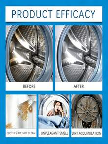 Washing Machine Cleaning Effervescent Tablets, Deep Cleaning Formula, Compatible With Top Load And Front Load Washing Machines, Removes Odors, Limescale, Water Stains, Soap Scum And Lint, Leaves Fresh Fragrance, Suitable For High Efficiency Washing Machines, Convenient To Use, Essential For Laundry, Economical And Affordable, Highly Recommended By Landlords, Fresh Lemon Scent, Monthly Maintenance - Multicolor - View 5