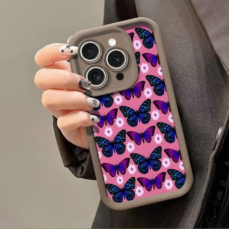Mariposa Carcasa celular de diseño moderno con protección total caídas y rayones, se adapta perfectamente a todos los modelos  desde X hasta la serie 17, variedades  gama A, y S, celulares  serie G y E, dispositivos  y Redmi Note, además de Infinix GT 20 Pro y Note 42 Pro. Material ligero y cómodo al tacto, resistente al desgaste, accesorio práctico y estético para uso personal diario y protección segura del teléfonoóvil - Multicolor 2 - Ver 1