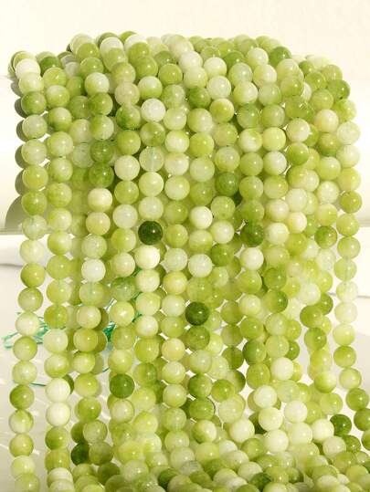 4/6/8/10mm Natural Green Angel Stone Loose Beads For Jewellery Making Length 38cm Polished Round Beads Diy Necklaces And Bracelets