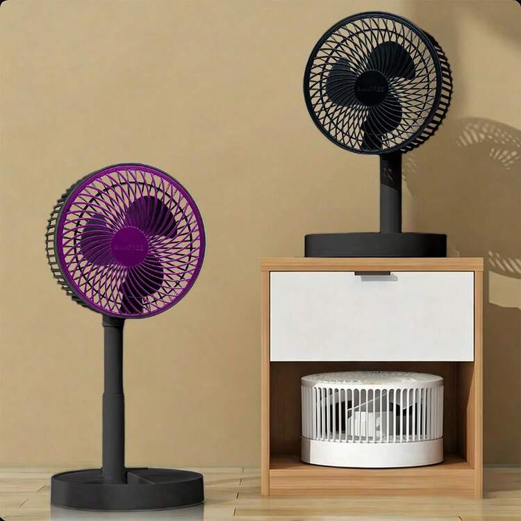 Ventilador Portátil de Mano, Mini Ventilador Recargable para Uso en Exteriores - Negro - Añade 1