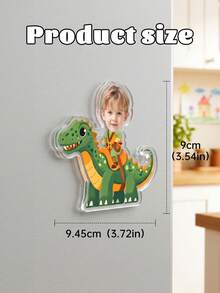 1 buah Magnet Kulkas Akrilik Foto Anak-Anak Kustom Bergambar Penunggang Dinosaurus, Hadiah Magnet Foto Lucu Kustom untuk Dekorasi Rumah Dapur, Kenang-kenangan Ulang Tahun - MultiWarna - View 6