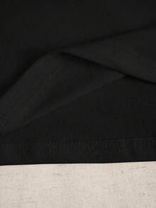 2026 Primavera Nueva "LLEGUÉ TARDE PORQUE NO QUERÍA VENIR" Camiseta de Manga Corta de Cuello Redondo Informal con Estampado de Gato de Moda Fresca Talla Grande Blanca de Verano JFYN - Negro - Ver 4