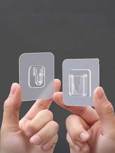 20 pezzi Ganci da parete in plastica autoadesivi impermeabili multifunzione, senza foratura, installazione facile, adatti per ciabatte elettriche, router, cornici, telecomandi, organizer salvaspazio, applicabili per cucina, camera da letto, bagno, ufficio e decorazione della casa