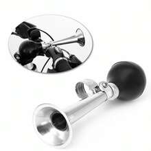 1pc Mountain Bike Road Bicycle Iron Air Horn Bell, 9 Inch Electroplated Horn, Vintage Bicycle Horn, Perfect Cycling Gift - Multicolor - View 2