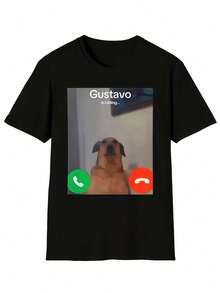 ¡Quién lo entiende! Camiseta Gustavo Dog Call Interface, Linda y Divertida para Mascotas de Manga Corta, Top Casual Diario - Blanco - Ver 1