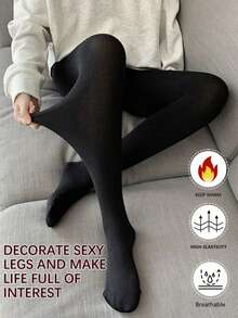 1pc Women's Colorful Velvet Tights, Anti-Snagging, Slimming, Super Elastic, Thick Leggings, Fashionable, Multiple Colors Available - Multicolor - View 8
