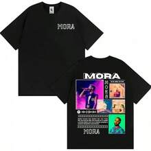 Mora Lo Mismo De Siempre Album Tour Merch T-Shirts pour hommes et femmes, T-shirt de mode gothique de rue, coton, confort, T-shirt oversize - Noir - Voir 1