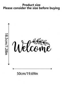 Artistic Font Metal WELCOME Welcome Sign Wall Hanging, Indoor/Outdoor Universal Iron Art Decorative Hanging Plaque, Home Living Room Kitchen Office Yard Garden Outdoor Wall Decor - Multicolor - View 8