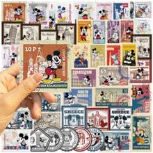 50PCS Disney Vintage Mickey Stamps Stickers Cartoon Cute Graffiti Decals For Laptop Scrapbook Luggage Diary Sticker - Multicolor - View 2