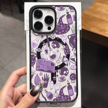 Funda magnética para teléfono con temática de Halloween para Apple y , con diseño de poción, calavera y sombrero de mago, compatible con carga inalámbrica Magsafe, ofrece protección contra caídas con un marco de TPU duradero y un diseño elegante resistente a los arañazos, adecuada para modelos de  y , una funda para teléfono creativa y misteriosa. - Estilo 1 - Ver 8