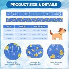 Dog Cooling Bandana For Dogs, 2 Pack Instant Cooling Bandanas, Adjustable Neck Wraps Ice F Bib Gel Cooler Pet Bandanas Hunting Training Hiking Cam Accessories For Summer, Blue S - Z-blue - View 6