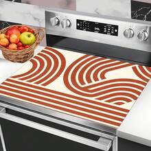 1pc 2D Red Line Bohemian Kitchen Countertop Mat, Diatomaceous Earth Material, Highly Absorbent, Suitable For Tableware, Coffee Machine, Microwave, Etc. Fashionable Watercolor Design, Ideal Choice For Modern Kitchen. - Multicolor - View 14