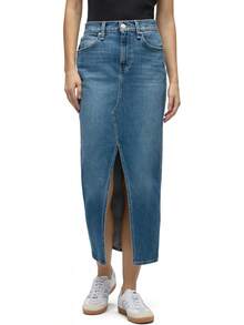 Hudson Falda Midi reconstruida Falda para Mujer - Negro (Perla Negra) - Ver 10