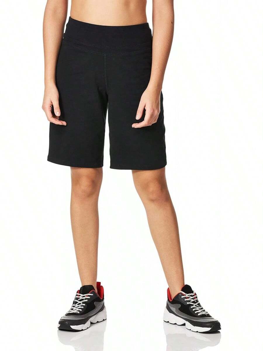 Danskin Bermudas Esenciales de Cintura Ancha Bermudas Mujer - Negro - - Ver 1