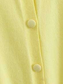 GIGOGOU 大尺碼 1XL-4XL 秋冬基礎款女式針織開襟衫，柔軟舒適休閒長袖毛衣上衣，秋季外套 - 黃色 - 查看 10