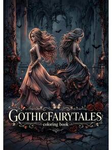 Dark Gothic：A4 成人塗色書，24 頁恐怖塗鴉，哥德風，緩解焦慮，女孩生日禮物，派對與萬聖節禮物，開學季 - 藝術塗鴉 - 查看 1