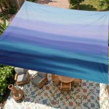 1pc Blue-Purple Gradient Sunshade Canopy, Modern Style, Colorful, Large Size, UV Protection, Sturdy & Durable, Easy Installation, Suitable For Beach, Garden, Patio, Includes Rope - Multicolor - View 9