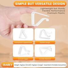 Juego de 4 piezas de clips de plástico transparente antideslizantes para mantel, hebillas reutilizables a prueba de viento y antideslizantes para fijar y estabilizar el mantel, adecuadas para mesa de cocina y comedor, patio exterior, picnic, camping, boda, restaurante y fiesta de vacaciones - A - Ver 3