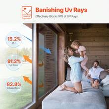 [Fathersdaygift] One Way Mirror Privacy Window Film Static Cling Daytime Tint Black-Silver - 35.4inch X 13.1ft[Black-silver] - View 11