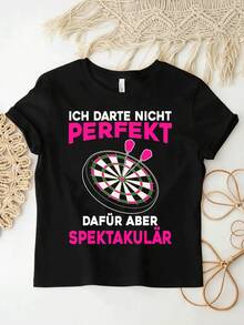 Don't Be Perfect, Darts Darterin Women's Darts Shirt, Unisex For Men And Women, Fun Shirt For All Seasons, 180g - White - View 6