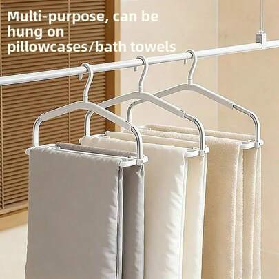 6pcs Extendable Clothes Drying Rack, Home Decor, Hangers, Kitchen Accessories, Travel Essentials, Cruise Ship Essentials, Wardrobe Organizer, Suitable For Home Balcony Use, Suitable For Drying Duvet Covers And Bath Towels, Moderate Spacing, Easy Ventilation And Quick Drying, Efficiently Dry Towels And Bath Towels