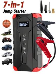 7-In-1 Car Emergency Jump Starter, 5000A 150PSI Air Compressor, 12V Portable Car Battery Jump Starter, Emergency Tool Kit - DDQ-1013 - View 2