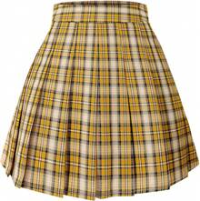Hoerev - Falda Corta Plisada de Cintura Alta para Mujer y niña - Rayas Blacknavy - Ver 10