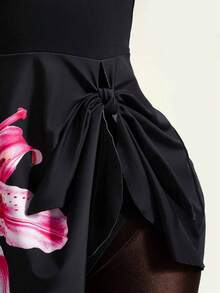 Zestiva Conjunto de 2 piezas de traje de baño con estampado floral, correas ajustables y accesorios de metal, ideal para la playa y vacaciones de pri - Verde - Ver 8