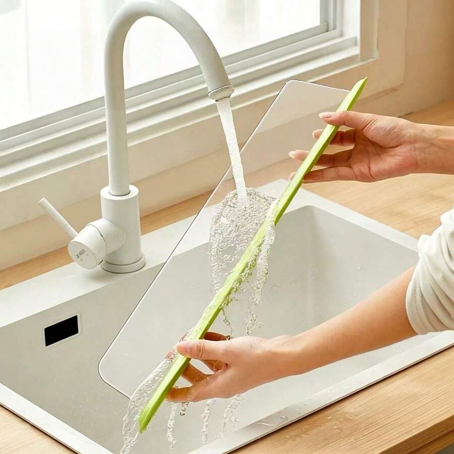 1pc Suction Cup Sink Splash Guard, Raised Splash Guard, Suitable For Kitchen Dishwashing, Home Kitchen Accessory - Multicolor - View 1