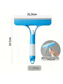 1/2-Piece 3-In-1 Window Cleaner With Integrated Sprayer, Silicone Squeegee And Absorbent Sponge, Cleans Windows, Mirrors And Shower Screens Without Water Marks, Available In White, Blue And Yellow, Multifunctional Household Cleaning Tool - 藍色 - 查看 11