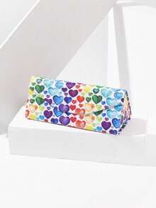1pc Colorful Printed Pattern Women's Fashion Foldable Glasses Case - Multicolor - View 19