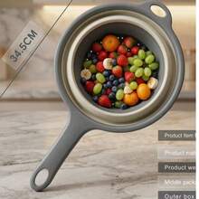 Large Capacity Salad Spinner With Rotating Fruit And Vegetable Dehydration Function, Comfortable Handle, Closable Lid And Non-Slip Base, Includes Vegetable Washing Basin, Suitable For Washing And Draining Salad And Fruit. 3 Different Strainer Baskets To Choose From. - 34.5*7CM - View 1