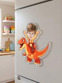 1 buah Magnet Kulkas Akrilik Foto Anak-Anak Kustom Bergambar Penunggang Dinosaurus, Hadiah Magnet Foto Lucu Kustom untuk Dekorasi Rumah Dapur, Kenang-kenangan Ulang Tahun - MultiWarna - View 10