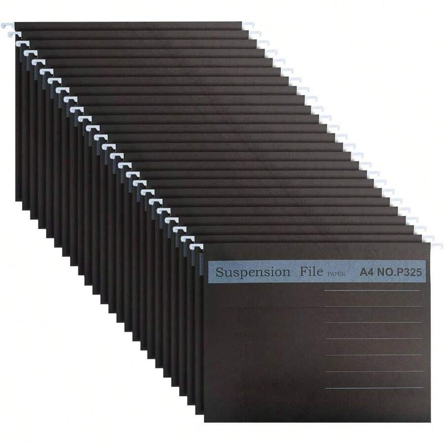 - Paquete de 25 carpetas colgantes para archivos, soporte para archivos de suspensin A4, carpetas organizadoras para colgar, archivadores con pestaa y etiqueta para la escuela, hogar, - negro - - Ver 1
