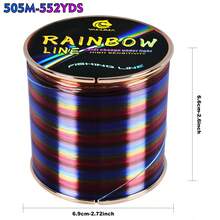 YACUMA New Rainbow Fishing Line 505M-552YDS High Sensitivity, Strong And Wear-Resistant Monofilament Nylon Line, Fluorocarbon Coating, Ultra-Smooth Casting, Main Line For Sea Fishing, Sub-Line, Fresh Water And Salt Water - Multicolor - View 5