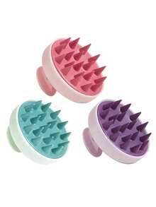1/3pcs 3.15" X 2.76" Soft Silicone Scalp Massage Brush, Suitable For Scalp Exfoliation, Pre-Wash Combing, Skin-Friendly Combing, Comfortable Shower Use, Both A Beauty Accessory And A Scalp Massage Tool, Also A Silicone Hair Comb, Can Relieve Stress, Essential For Travel And Summer Home Shower Hair Care - Upgraded Version - View 4