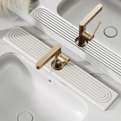 Stone Faucet Mat For Kitchen Sink, Diatomite Drying Stone Tray And Sink Protector, Water-Absorbing Splash Guard, Prevent Moisture On Kitchen And Bathroom Counter