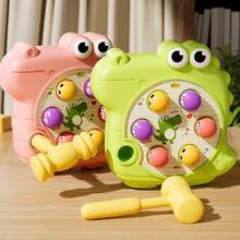 Smooth Crocodile Whack-A-Mole Toy, Baby Hammering Game, Dual Hammers Durable Drop-Resistant Educational Enlightenment Toy, Baby Hand Strength Training, Parent-Child Interactive Desktop Small Toy. - Multicolor - View 2