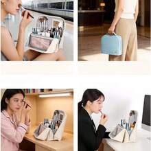 Magnetic Closure Large Opening Vertical Makeup Bag, Large Capacity Cosmetic Storage Bag, Multi-Functional Office Desk Makeup Organizer Storage Bag, Suitable As A Gift, New Year's Choice,Back To School - Multicolor - View 2