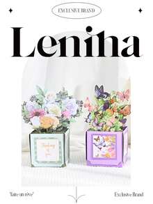 1pc Premium 3D Pop-Up Birthday Card With Envelope, Vibrant Floral And Laser-Cut Details, Warm Wishes Birthday Gift For Her - 3D Pop-up Greeting Cards - View 4