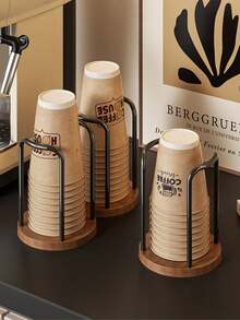 1pc Premium Paper Cup Holder, High-Quality Paper Cup Rack, Desktop Coffee Table Organizer, Tea Cup & Coffee Cup Holder, Suitable For Water Dispenser, Cup Storage Rack, Bar Counter Organizer - Multicolor - View 9