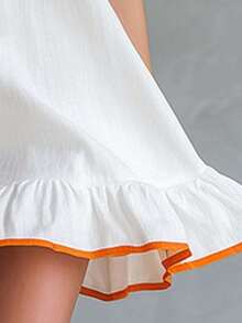 Nuevo vestido de verano 2026 con volantes y sin mangas en la parte inferior - Blanco - Ver 3